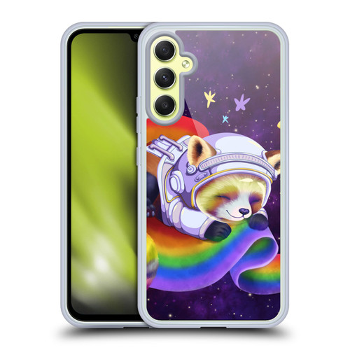 Carla Morrow Rainbow Animals Red Panda Sleeping Soft Gel Case for Samsung Galaxy A34 5G