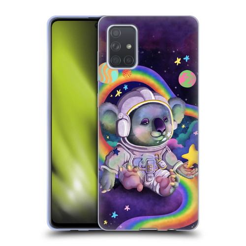 Carla Morrow Rainbow Animals Koala In Space Soft Gel Case for Samsung Galaxy A71 (2019)