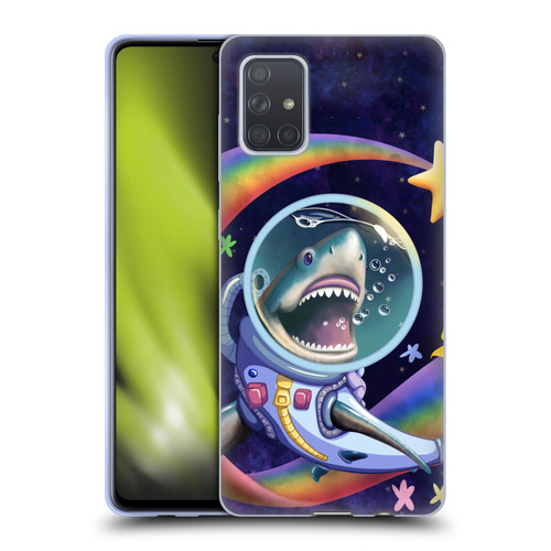 Carla Morrow Rainbow Animals Shark & Fish In Space Soft Gel Case for Samsung Galaxy A71 (2019)