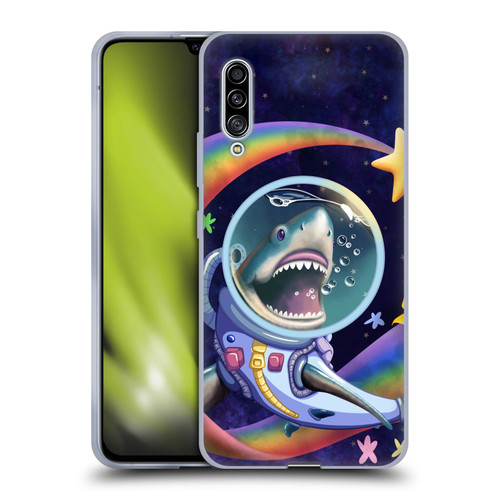 Carla Morrow Rainbow Animals Shark & Fish In Space Soft Gel Case for Samsung Galaxy A90 5G (2019)