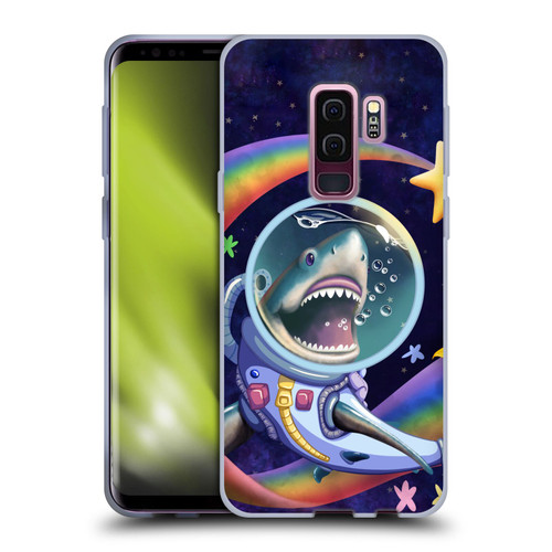 Carla Morrow Rainbow Animals Shark & Fish In Space Soft Gel Case for Samsung Galaxy S9+ / S9 Plus