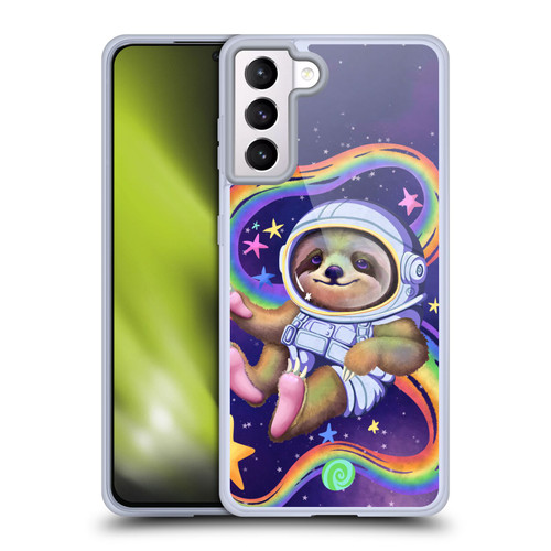Carla Morrow Rainbow Animals Sloth Wearing A Space Suit Soft Gel Case for Samsung Galaxy S21+ 5G