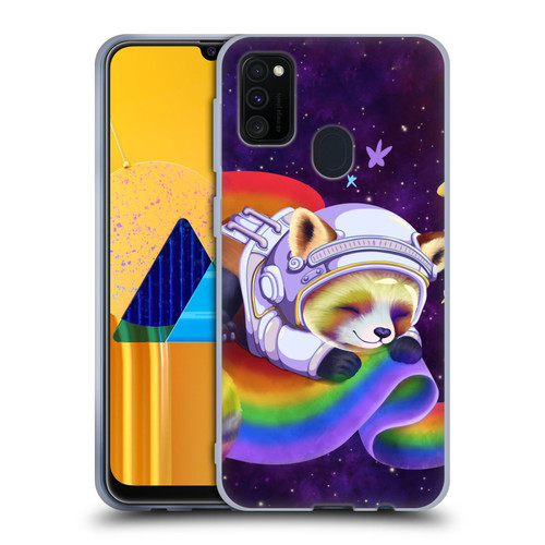 Carla Morrow Rainbow Animals Red Panda Sleeping Soft Gel Case for Samsung Galaxy M30s (2019)/M21 (2020)
