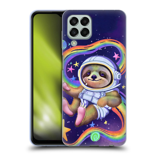 Carla Morrow Rainbow Animals Sloth Wearing A Space Suit Soft Gel Case for Samsung Galaxy M33 (2022)