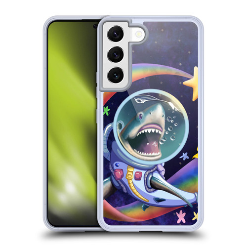 Carla Morrow Rainbow Animals Shark & Fish In Space Soft Gel Case for Samsung Galaxy S22 5G