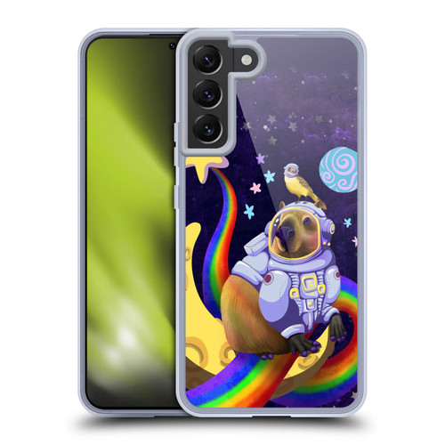 Carla Morrow Rainbow Animals Capybara Sitting On A Moon Soft Gel Case for Samsung Galaxy S22+ 5G