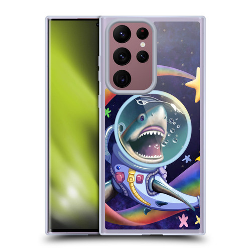 Carla Morrow Rainbow Animals Shark & Fish In Space Soft Gel Case for Samsung Galaxy S22 Ultra 5G