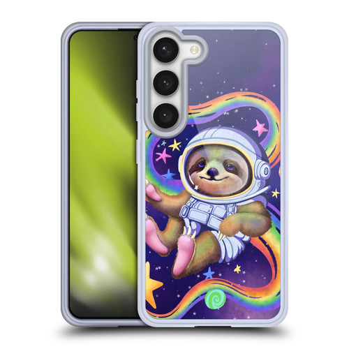 Carla Morrow Rainbow Animals Sloth Wearing A Space Suit Soft Gel Case for Samsung Galaxy S23 5G