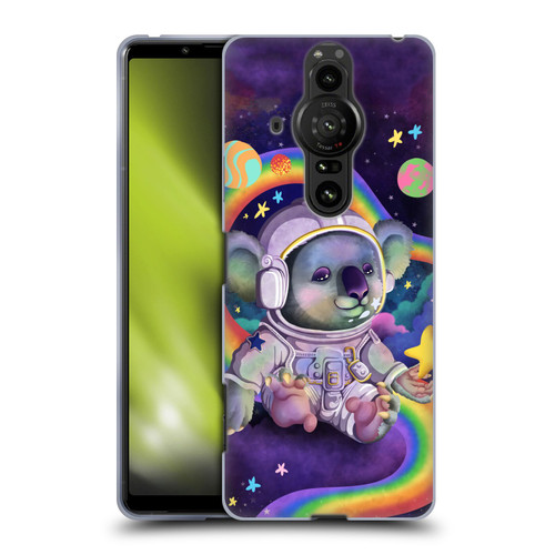 Carla Morrow Rainbow Animals Koala In Space Soft Gel Case for Sony Xperia Pro-I