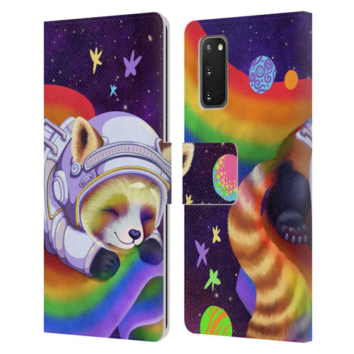 Carla Morrow Rainbow Animals Red Panda Sleeping Leather Book Wallet Case Cover For Samsung Galaxy S20 / S20 5G