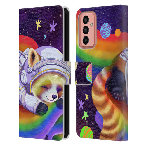 Carla Morrow Rainbow Animals Red Panda Sleeping Leather Book Wallet Case Cover For Samsung Galaxy M13 (2022)