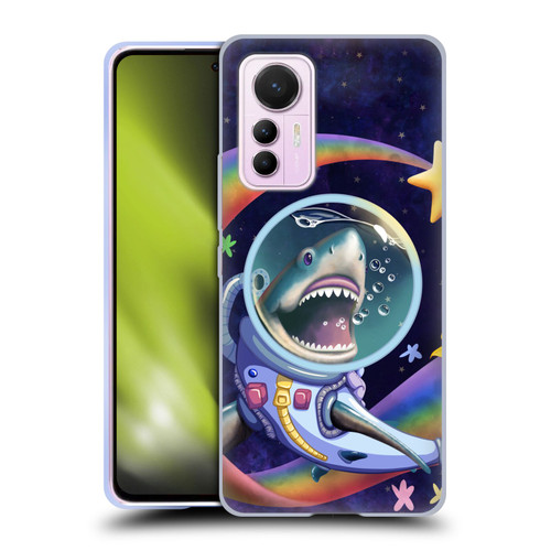 Carla Morrow Rainbow Animals Shark & Fish In Space Soft Gel Case for Xiaomi 12 Lite