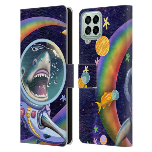 Carla Morrow Rainbow Animals Shark & Fish In Space Leather Book Wallet Case Cover For Samsung Galaxy M53 (2022)