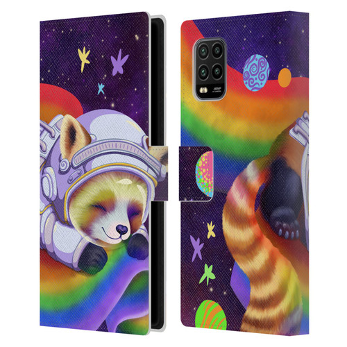 Carla Morrow Rainbow Animals Red Panda Sleeping Leather Book Wallet Case Cover For Xiaomi Mi 10 Lite 5G