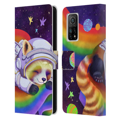Carla Morrow Rainbow Animals Red Panda Sleeping Leather Book Wallet Case Cover For Xiaomi Mi 10T 5G