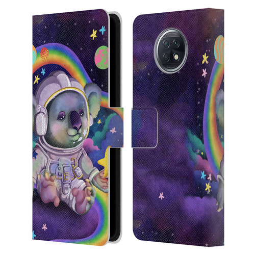 Carla Morrow Rainbow Animals Koala In Space Leather Book Wallet Case Cover For Xiaomi Redmi Note 9T 5G