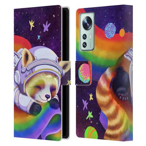Carla Morrow Rainbow Animals Red Panda Sleeping Leather Book Wallet Case Cover For Xiaomi 12