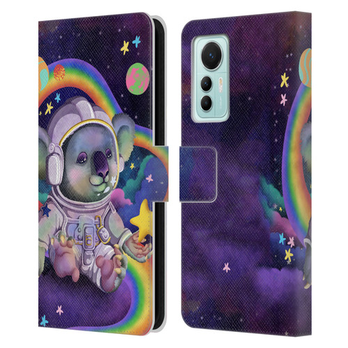 Carla Morrow Rainbow Animals Koala In Space Leather Book Wallet Case Cover For Xiaomi 12 Lite