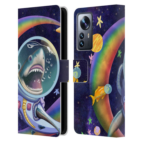 Carla Morrow Rainbow Animals Shark & Fish In Space Leather Book Wallet Case Cover For Xiaomi 12 Pro