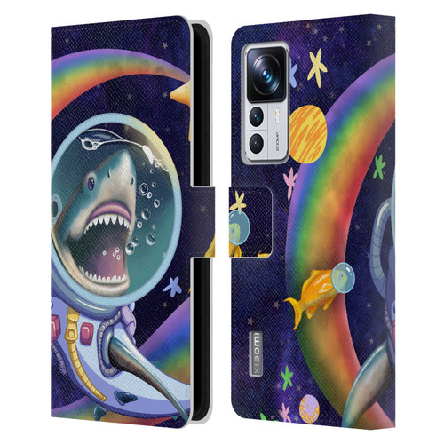 Carla Morrow Rainbow Animals Shark & Fish In Space Leather Book Wallet Case Cover For Xiaomi 12T Pro