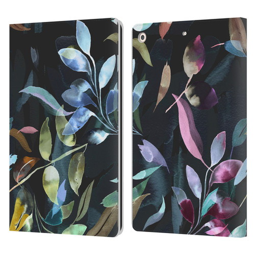 Ninola Botanical Patterns Watercolor Mystic Leaves Leather Book Wallet Case Cover For Apple iPad 10.2 2019/2020/2021