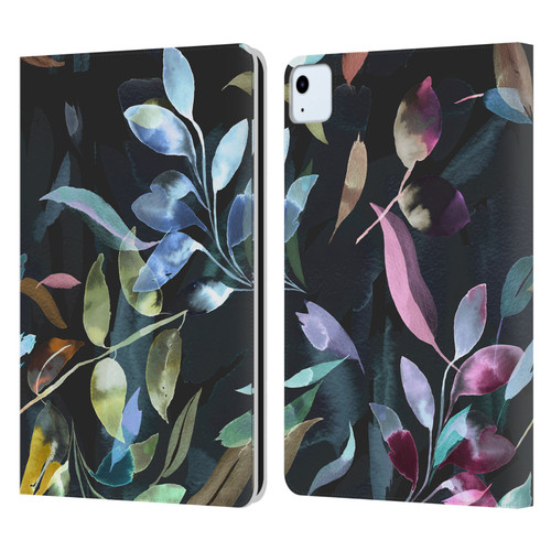 Ninola Botanical Patterns Watercolor Mystic Leaves Leather Book Wallet Case Cover For Apple iPad Air 11 2020/2022/2024