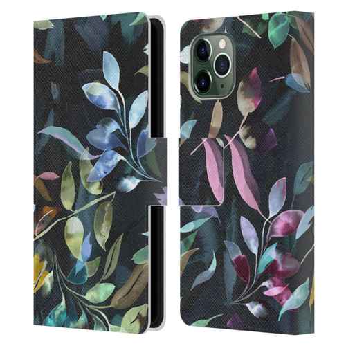 Ninola Botanical Patterns Watercolor Mystic Leaves Leather Book Wallet Case Cover For Apple iPhone 11 Pro