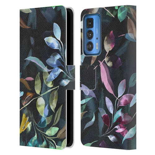 Ninola Botanical Patterns Watercolor Mystic Leaves Leather Book Wallet Case Cover For Motorola Edge (2022)