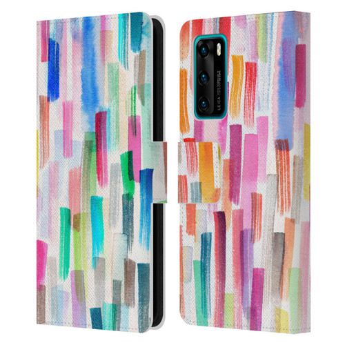 Ninola Colorful Brushstrokes Multi Leather Book Wallet Case Cover For Huawei P40 5G