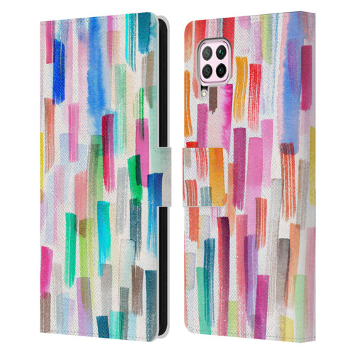 Ninola Colorful Brushstrokes Multi Leather Book Wallet Case Cover For Huawei Nova 6 SE / P40 Lite