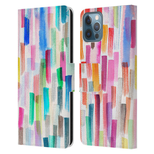 Ninola Colorful Brushstrokes Multi Leather Book Wallet Case Cover For Apple iPhone 12 / iPhone 12 Pro