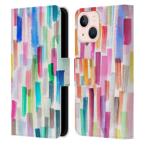 Ninola Colorful Brushstrokes Multi Leather Book Wallet Case Cover For Apple iPhone 13 Mini