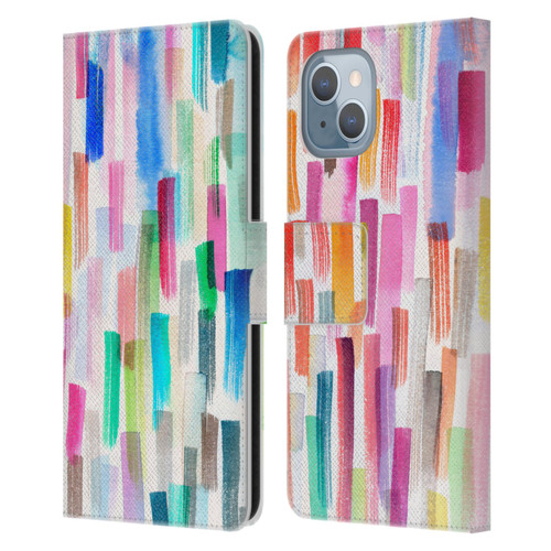 Ninola Colorful Brushstrokes Multi Leather Book Wallet Case Cover For Apple iPhone 14