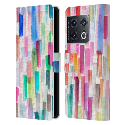 Ninola Colorful Brushstrokes Multi Leather Book Wallet Case Cover For OnePlus 10 Pro