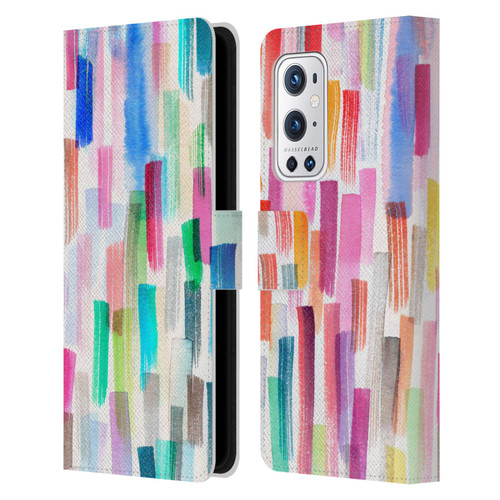 Ninola Colorful Brushstrokes Multi Leather Book Wallet Case Cover For OnePlus 9 Pro