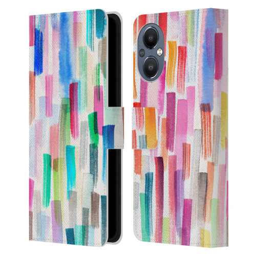 Ninola Colorful Brushstrokes Multi Leather Book Wallet Case Cover For OnePlus Nord N20 5G