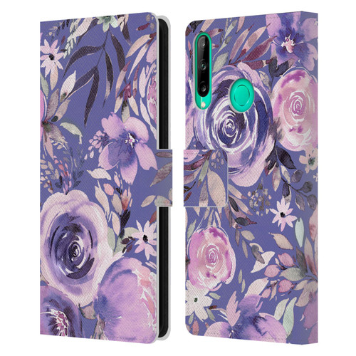 Ninola Lilac Floral Pastel Peony Roses Leather Book Wallet Case Cover For Huawei P40 lite E