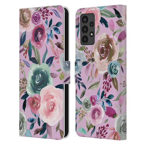 Ninola Lilac Floral Sweet Roses Leather Book Wallet Case Cover For Samsung Galaxy A13 (2022)