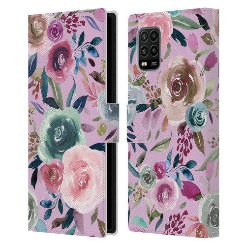 Ninola Lilac Floral Sweet Roses Leather Book Wallet Case Cover For Xiaomi Mi 10 Lite 5G