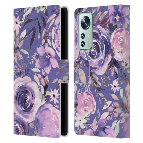 Ninola Lilac Floral Pastel Peony Roses Leather Book Wallet Case Cover For Xiaomi 12