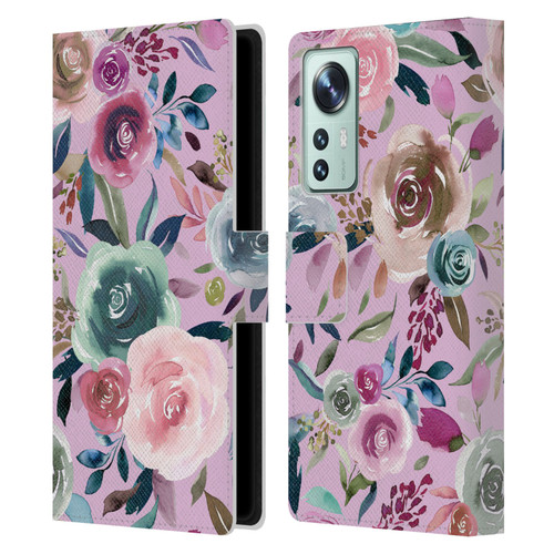 Ninola Lilac Floral Sweet Roses Leather Book Wallet Case Cover For Xiaomi 12