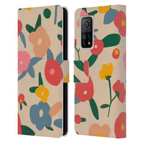 Ninola Nature Bold Scandi Flowers Leather Book Wallet Case Cover For Xiaomi Mi 10T 5G