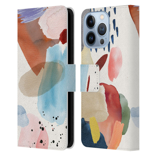 Ninola Pattern Abstract Pastel Leather Book Wallet Case Cover For Apple iPhone 13 Pro