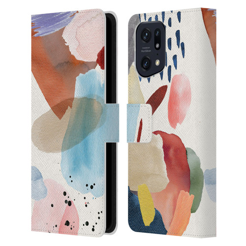 Ninola Pattern Abstract Pastel Leather Book Wallet Case Cover For OPPO Find X5