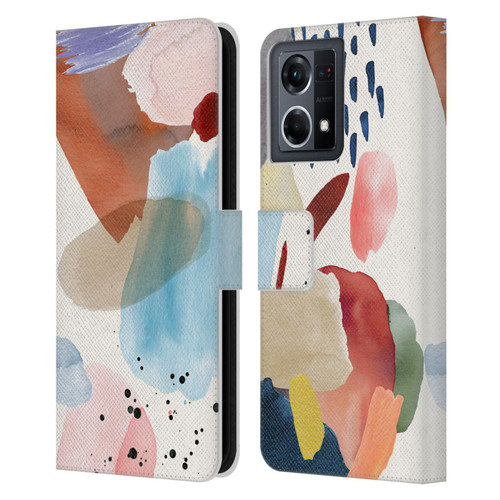 Ninola Pattern Abstract Pastel Leather Book Wallet Case Cover For OPPO Reno8 4G