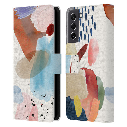 Ninola Pattern Abstract Pastel Leather Book Wallet Case Cover For Samsung Galaxy S21 FE 5G