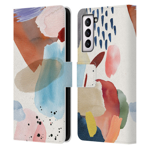 Ninola Pattern Abstract Pastel Leather Book Wallet Case Cover For Samsung Galaxy S21 5G