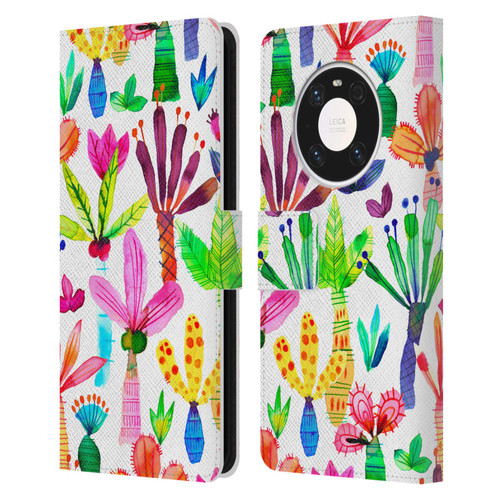 Ninola Summer Patterns Palms Garden Leather Book Wallet Case Cover For Huawei Mate 40 Pro 5G