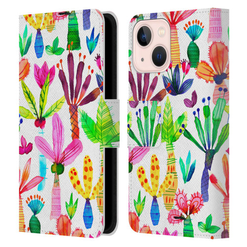 Ninola Summer Patterns Palms Garden Leather Book Wallet Case Cover For Apple iPhone 13 Mini