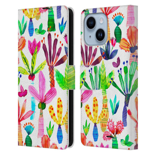 Ninola Summer Patterns Palms Garden Leather Book Wallet Case Cover For Apple iPhone 14 Plus